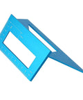 No Sweat Precision 45 And 90 Degree Miter Gauge Layout Tool Rock Solid Aluminum Alloy Woodworking Saddle Square in blue.