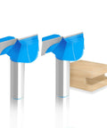 Bottom Cleaning Router Bit For Slab Flattening And Spoil Board Surfacing, 1-1/2 Inch Diameter, 1/2 Inch Shank shown with wood surface