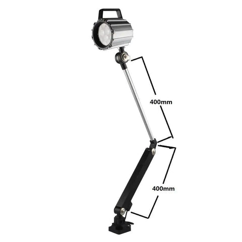 12W LED Work Light with 32-Inch Arm for Lathe CNC Milling Drilling Machines, 24-36V IP68 Waterproof Aluminum Alloy Industrial Lamp