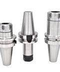 Heavy Duty Cnc Collet Chuck Tool Holder Bt30 Bt40 Er11 Er16 Er20 Er25 Er32 Spindle Adapter showing three precision tool holders.