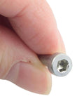 Close-up of a Heavy Duty Stainless Steel Hex Socket Shoulder Bolt, 304 Stainless, M3 Thread, 5mm Shoulder Diameter, 10mm Length