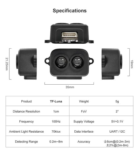 Do It All LiDAR Sensor Kit With USB TTL Adapter And Dupont Cable For Raspberry Pi Arduino STM32 Drones Industrial Robots