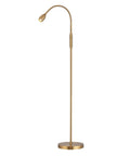Boss Adjustable LED Floor Lamp With Dimmable Zoomable Spotlight Flexible Gooseneck For Reading And Crafting At Home Office From Wide To Focused Beam Antique Brass Finish
