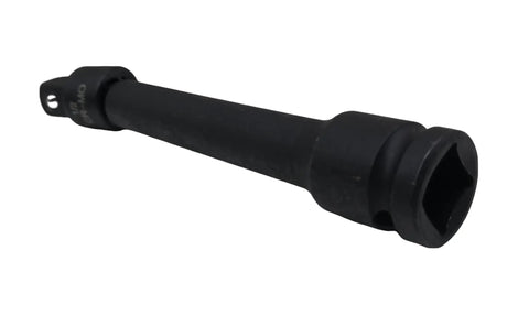 Six Inch Universal Joint Swivel Impact Extension Half Inch Drive To Half Inch Drive Pinless, 360 Degree Flex, Heavy Duty Cr-Mo Alloy Forged And Heat Treated, High Torque For Tight Spots, Lifetime Limited Warranty, black 1/2 drive