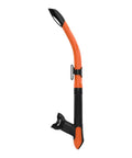 Ergo Splash Snorkel With Semi Dry Top Anti Splash Tech Ergonomic Silicone Mouthpiece For Scuba Diving Snorkeling And Freediving Black And Orange