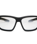 Tough As Nails Anti Fog Safety Glasses With Matte Black Full Wrap Frame, front view, scratchproof polycarbonate lenses for eye protection.