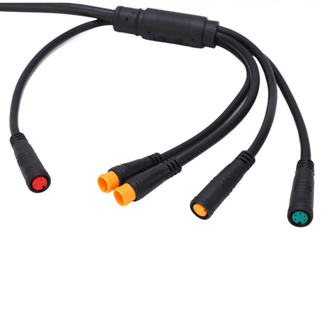 1 To 5 Pin Bike Electric Cable Kit For Controller Light Brake Display Throttle With Safe Wrapped Wires Upgraded E Bike Modification Accessory For DIY Builds