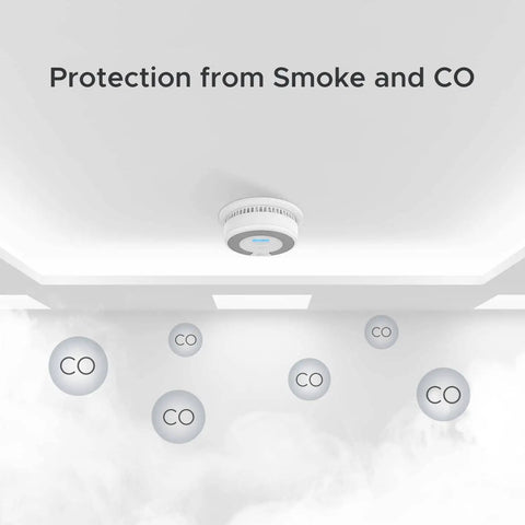 Ceiling-mounted 10-Year Battery 2-In-1 Smoke And Carbon Monoxide Alarm Detector With Large LCD Display for Protection