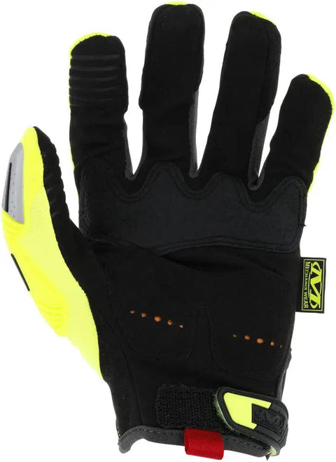 Hi Viz M Pact Gloves With Synthetic Leather And TrekDry Full Finger Anti Vibration Design For Construction Sites Size Large