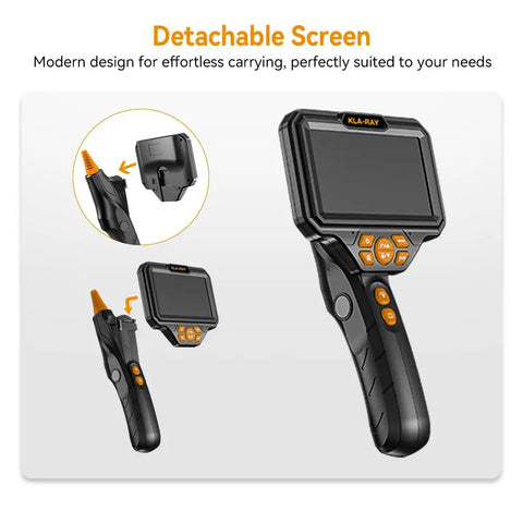 Articulating Borescope With Dual Lens, 5 Inch IPS Screen, detachable display, inspection camera buttons visible