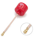 5.8GHz FPV Antenna With 3dBi RHCP High Gain For Ultra Long Range Drone Links, red shell, UFL connector, cable detail