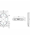 Straight Up Precision Rotary Tilt Table For Slick Cnc Routing And Milling Layouts detailed technical drawing with dimensions.
