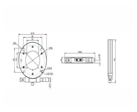 Straight Up Precision Rotary Tilt Table For Slick Cnc Routing And Milling Layouts detailed technical drawing with dimensions.