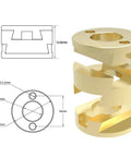 Awesome Oldham Coupling T8 Z Axis Lead Screw Brass For 3D Printer Vibration Free Hot Bed Upgrade Smooth Printing Precision Fit 2 Pack, 16mm