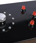 Close-up of 14 to 15 gallon aluminum fuel cell tank with 1.75 inch filler neck, level sensor, and rust resistant finish.