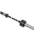 Awesome BildeeMait Woodturning MT2 Pen Mandrel Set With Saver Tailstock Center showing black and stainless steel components.