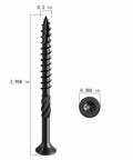Three Inch Size Ten Black Deck Screws, 137 Pieces, 2 Lb Box, Exterior Wood Screws, Rust Resistant Epoxy Coated, T25 Star Drive