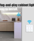 Under Cabinet Lights With Plug That Dim From 3000K To 6500K, 1500 Lumens, 15W, Wireless Control Panel And Remote installed in kitchen