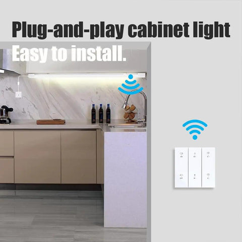Under Cabinet Lights With Plug That Dim From 3000K To 6500K, 1500 Lumens, 15W, Wireless Control Panel And Remote installed in kitchen