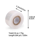 Two Pack Grafting Tape For Plants Stretchable Garden Tape dimensions and weight displayed; diameter 6.5cm, width 3cm.