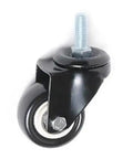 Four Pack 1.5 Inch Swivel Wheel Furniture Caster With Brake Double Bearing Sleeve Black Stem Casters For M8 And M10 Posts Universal Fit