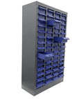 60-Drawer Tool Parts Storage Cabinet Organizer With Steel And Plastic Drawers For Hardware And Craft Projects, Repair Tool Organizer Unit No Door Front, Heavy Duty Workshop Storage, 21 By 9 By 35 Inches