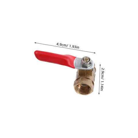 Six Pack Top Shelf Copper Mini Ball Valve With Male Female NPT Threads for high pressure gas and water, showcasing its compact design.