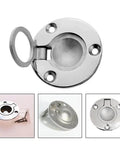 50mm Round Flush Floor Ring Pull Handle For RVs And Boats, Recessed Chrome Finish Trap Door Pull, stainless steel