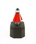 Front view of 1-1/4 Inch Chamfer Router Bit With 1/2 Inch Shank, Carbide Two-Cutter, 22.5 Degree Chamfer, on octagonal base.