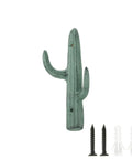 Heavy Duty Cactus Wall Mount Hook Double Coat Rack Entryway Organizer Cast Iron Key Hat Towel Holder with screws