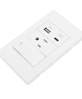 2 Pack Wall Outlet With Usb And Type C Ports, 15 Amp Duplex Receptacle featuring single control switch, white finish.