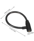 Child Proof Fridge Lock With Key For French Doors And Cabinets shown with dimensions, black cable lock for safety.