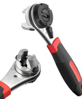 Adjustable Ratchet Wrench Kit For Six To Twenty Two Millimeter Screws And Quarter To Seven Eighths Inch Hardware Portable With Non Slip Handle