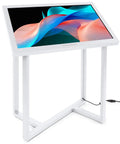 Knockout Touchscreen Digital Signage Kiosk Runs Android 11 With Wifi Bluetooth Integration Sleek Aluminum Cabinet loaded with a 43-inch screen.
