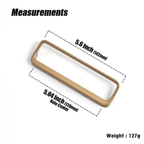 Champagne Bronze Cabinet Pulls With Center Hole 5 Inch Length Modern Zinc Finger Handles measurements with dimensions.
