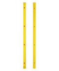 Yellow Skateboard Rails Old School Plastic With Mounting Screws 14.5 Inch 4 Hole Design, durable ABS for smooth rides, fits most boards.