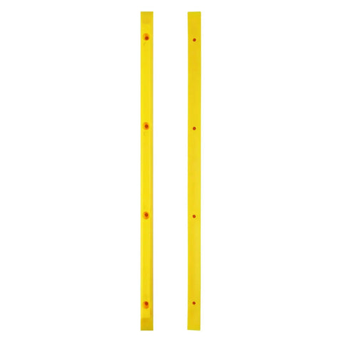 Yellow Skateboard Rails Old School Plastic With Mounting Screws 14.5 Inch 4 Hole Design, durable ABS for smooth rides, fits most boards.