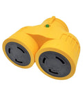 NEMA L5-30 Splitter Adapter With Lighted Twist Lock Male Plug L5-30P To Dual L5-30R Receptacles 125V 30A 3750W product view