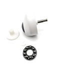 Side view of ECOVACS front caster wheel for T10/T20 X1 Omni and T10 Plus, white housing