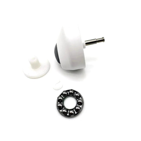 Side view of ECOVACS front caster wheel for T10/T20 X1 Omni and T10 Plus, white housing