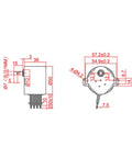 Technical diagram of Low Speed 220V Permanent Magnet Synchronous Motor With Reversible Metal Gear Drive 1 To 50 RPM Beefy Torque.