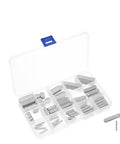 Keystock Bar And Keyway Set With 120 And 180-Piece Assortment For Pulleys Gears And Fasteners, in open plastic storage case