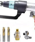 Pro Grade Pneumatic Spot Weld Drill Kit For Auto Body Repair With Hook shown with included bits and connectors