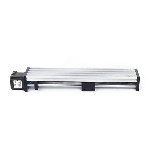100 200 300mm Linear Axis Actuator With Ball Screw Guide Sliding Table 24V Stepper Motor 23NEMA 0.9Nm Torque For Precise CNC Automation And Smooth Motion Built To Move., side view of aluminum CNC linear actuator with stepper motor