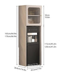 Bottom Loading Water Dispenser Stand Cabinet With Multi Layer Solid Wood Shelf For 5 Gallon Bottles Home Office Living Room Water Cooler Station That Combines Style Storage And Easy Access, showing dimensions in cm and inches