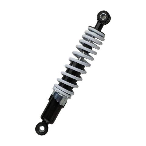 Adjustable Front Shock Set Two Pieces For 50Cc To 125Cc Kid Quad ATV Go Kart, single shock shown in black and silver.