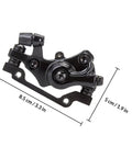 Built Tough Mechanical Disc Brake Kit For Mountain And Road Cycles Featuring Adjustable Aluminum Alloy Caliper side view with dimensions