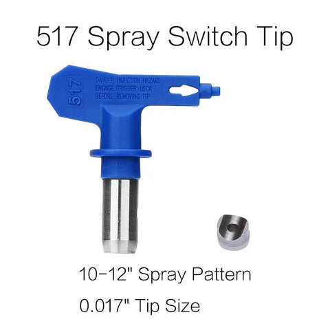 Top Tier Airless Spray Gun Compatible With Graco Paint Sprayers Featuring 517 Tip Nozzle Guard 3600 Psi Rating And Smooth As Butter Four Finger Trigger Ace Applicator, 517 Spray Switch Tip with 0.017" size.