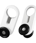 Heavy Duty Curtain Track Rollers Set, Ultra Quiet Smooth Glide Pulley Wheels, Replacement Sliding Hooks for Curtain Track System, Easy Install UPVC Window Curtain Accessories, Small Size, 20 Piece, white UPVC rollers with black wheels