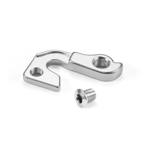 Derailleur Hanger Replacement For Mountain Bikes And Road Bicycles Aluminum Alloy Silver Finish visible with screw